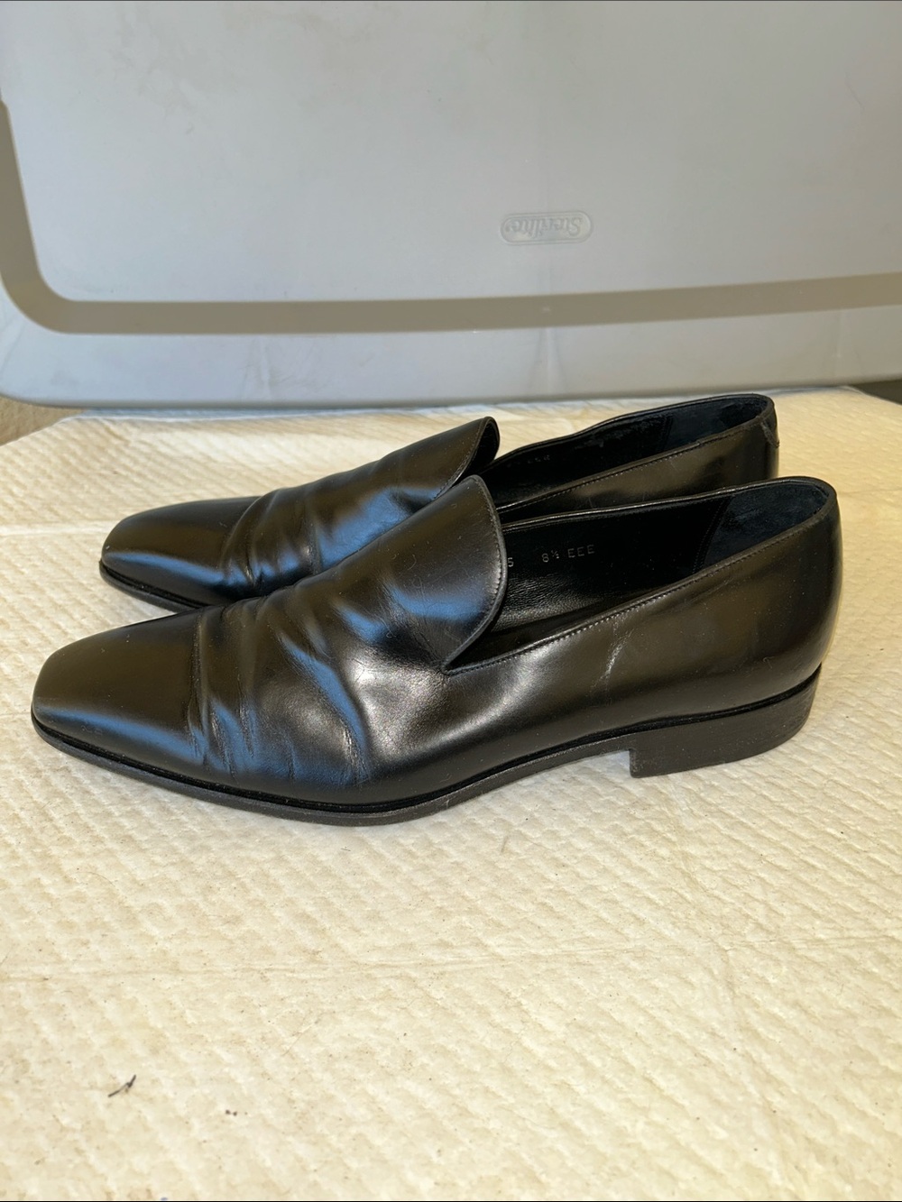 Salvatore Ferragamo Black Smooth Leather Slip-On Loafers